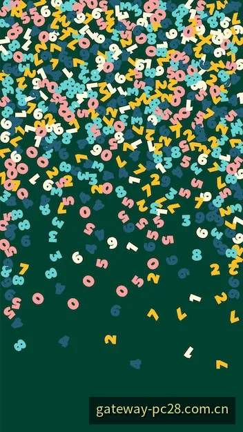 用于说明号码排序与分组计算的数字主题画面